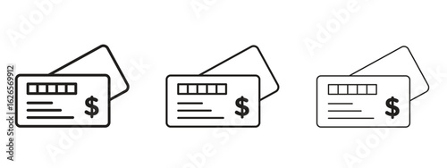 Cheque icon linear style sign for mobile concept and web design.