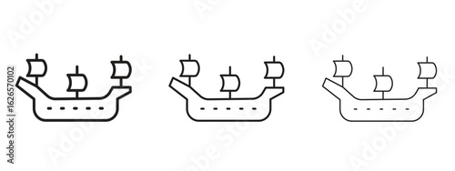 Caravel icon linear style sign for mobile concept and web design.
