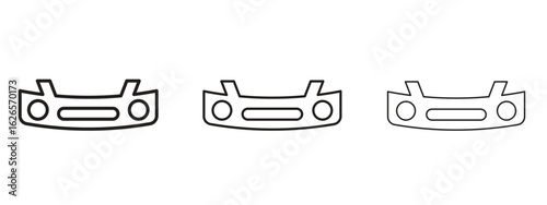 Car bumper icon linear style sign for mobile concept and web design.