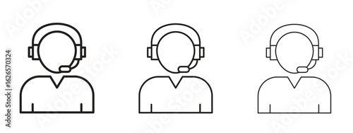 Callcenter icon linear style sign for mobile concept and web design.