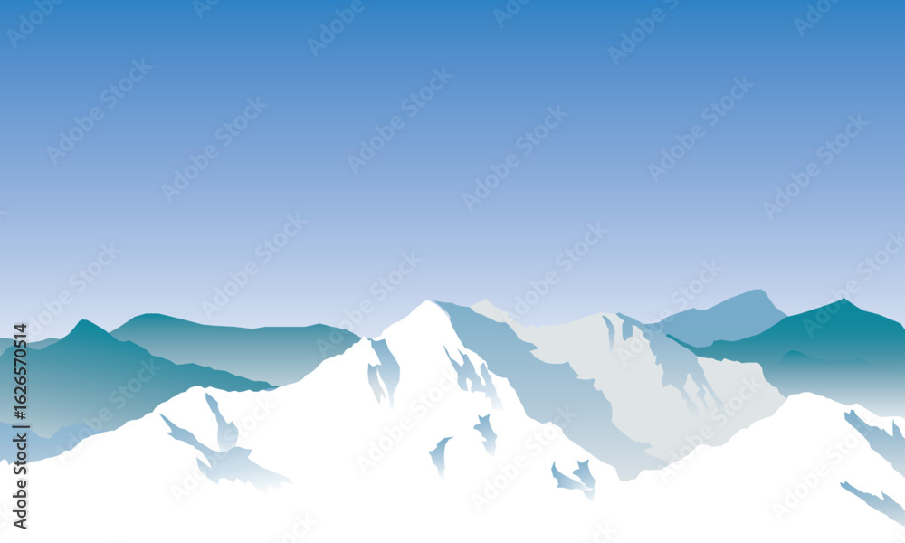 Fototapeta premium Vibrant Snow-Capped Mountains under Clear Sky