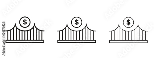 Bridging loan icon linear style sign for mobile concept and web design.
