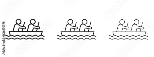Boat race icon linear style sign for mobile concept and web design.