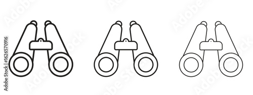 Binoculars icon linear style sign for mobile concept and web design.