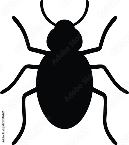Silhouette beetle insect pest control flat vector Illustrator