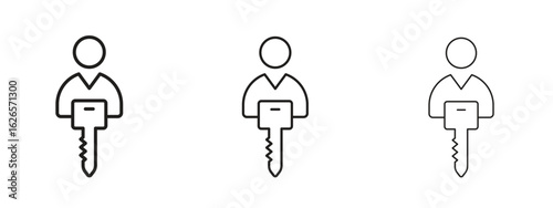 Authentication icon linear style sign for mobile concept and web design.