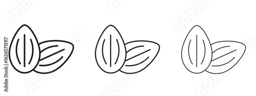 Almond icon linear style sign for mobile concept and web design.