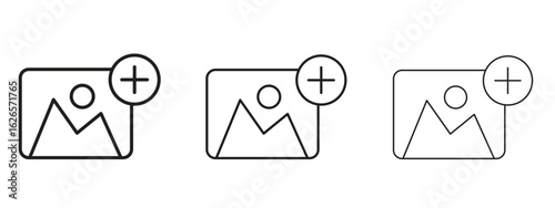 Add photos icon linear style sign for mobile concept and web design.