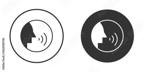 Voice control icon logo design illustration template. Solid Style