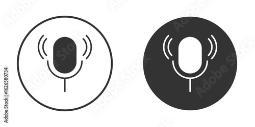 Voice control icon logo design illustration template. Solid Style