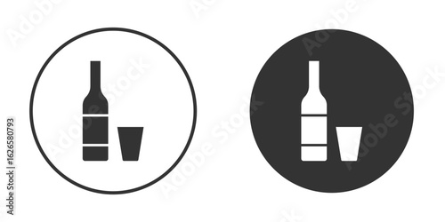 Vodka icon logo design illustration template. Solid Style