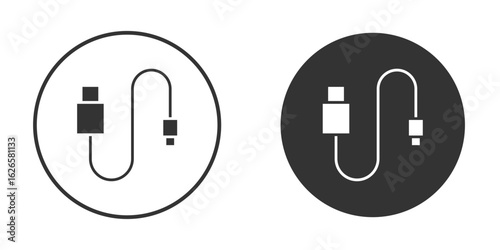 USB type c icon logo design illustration template. Solid Style