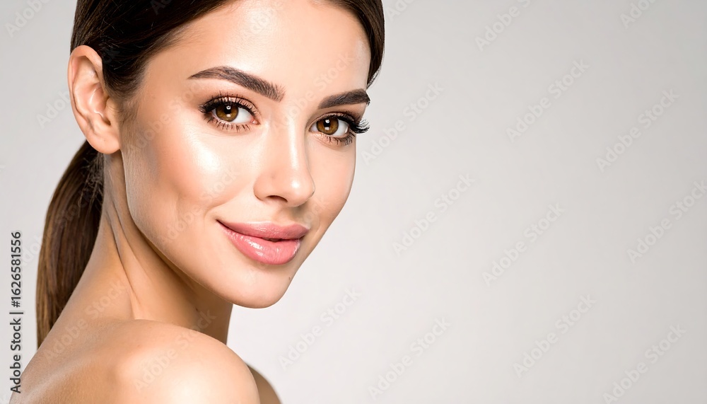 Naklejka premium Beautiful woman with flawless skin