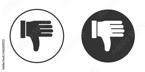 Thumb down icon logo design illustration template. Solid Style