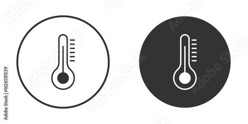 Thermometer icon logo design illustration template. Solid Style