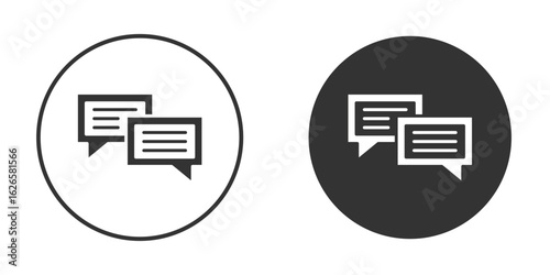 Text chat icon logo design illustration template. Solid Style