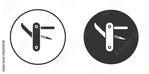 Swiss Knife icon logo design illustration template. Solid Style