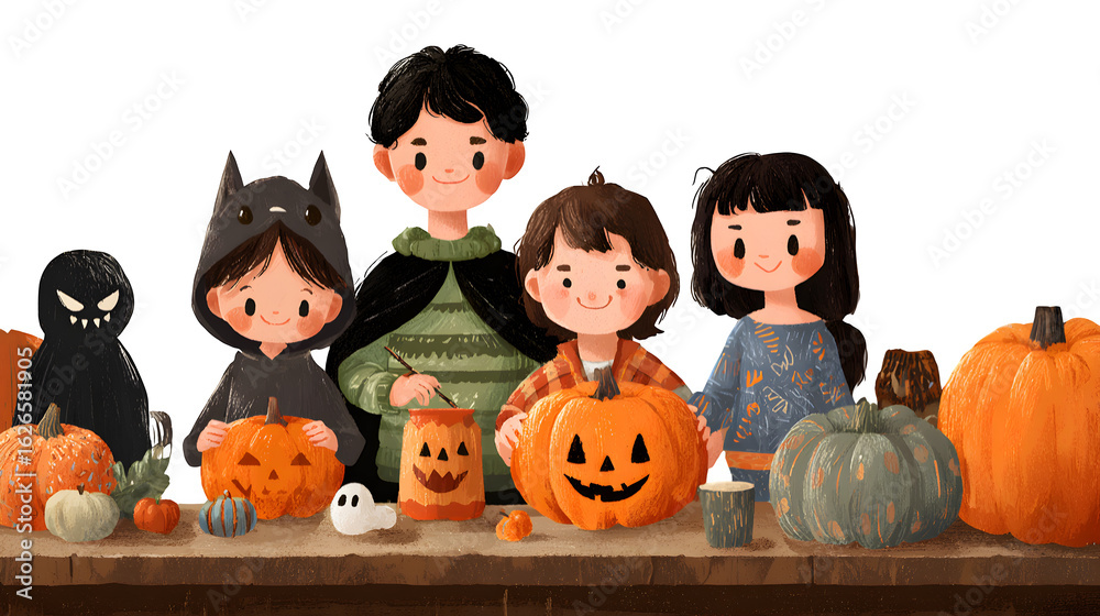 Fototapeta premium Cartoon vector of a cheerful boy portraying versatile cartoon moments of a happy child, ideal for animation, user onboarding, or explainer content. High-quality flat vector illustration with customiza