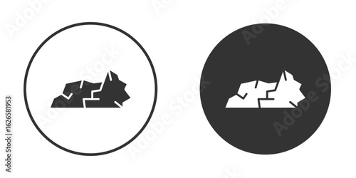 Stone icon logo design illustration template. Solid Style
