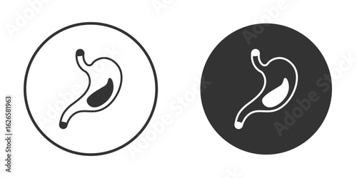 Stomach with Liquids icon logo design illustration template. Solid Style