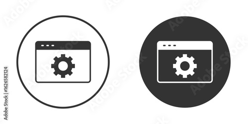 Software icon logo design illustration template. Solid Style