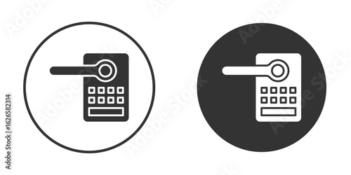 Smart lock icon logo design illustration template. Solid Style