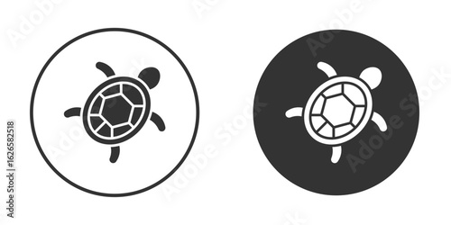 Sea turtle icon logo design illustration template. Solid Style