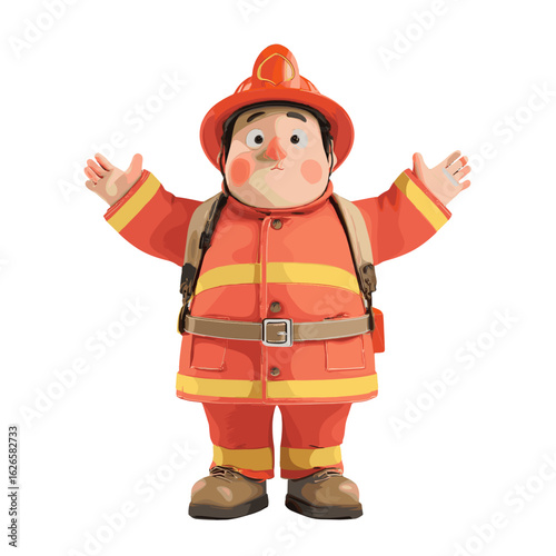 A cheerful illustration of a brave firefighter.