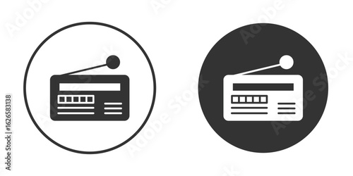Radio icon logo design illustration template. Solid Style
