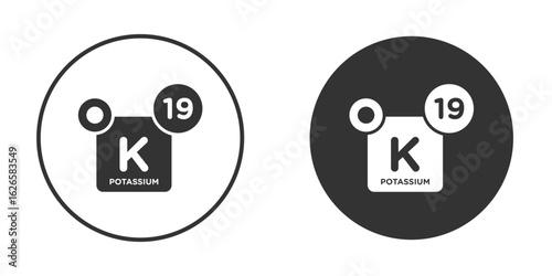 Potassium icon logo design illustration template. Solid Style