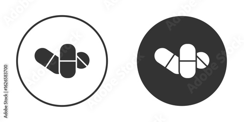 Pills icon logo design illustration template. Solid Style