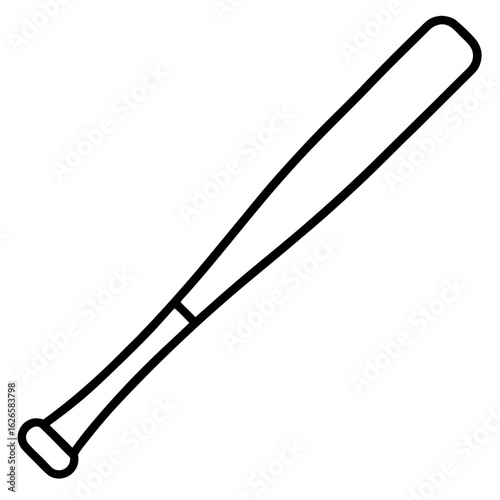 Simple drawing Baseball-bat is a sports equipment used by baseball player during training, game, or championships icon line airt vactor outline Illustrations on white backgrod