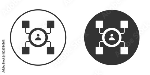 Multitask icon logo design illustration template. Solid Style