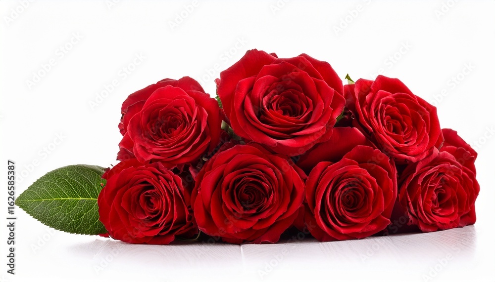 Obraz premium red rose bouquet isolated on white background