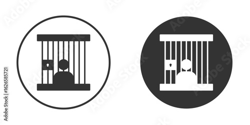 Jail icon logo design illustration template. Solid Style