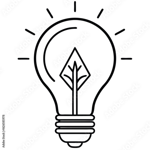 Light bulb with leaf inside lightbulb idea