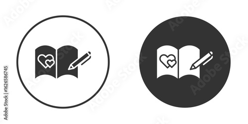 Guests book icon logo design illustration template. Solid Style