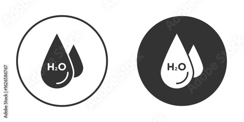 H2o icon logo design illustration template. Solid Style