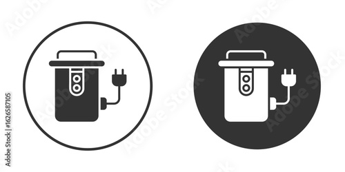 Garbage disposal icon logo design illustration template. Solid Style