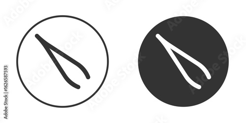 Eyebrow tweezers icon logo design illustration template. Solid Style
