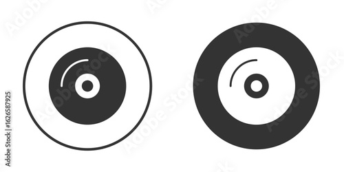 DVD icon logo design illustration template. Solid Style