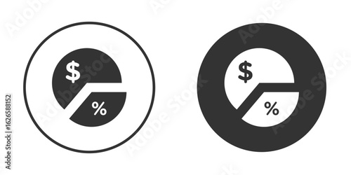 Dividend yield icon logo design illustration template. Solid Style