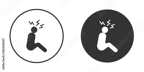 Depression icon logo design illustration template. Solid Style