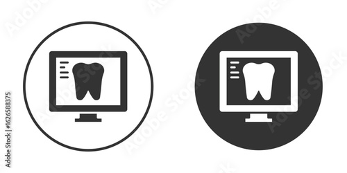 Dental X ray icon logo design illustration template. Solid Style