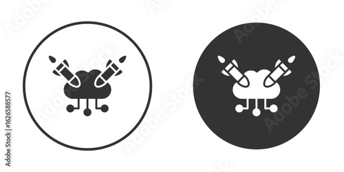 DOS icon logo design illustration template. Solid Style