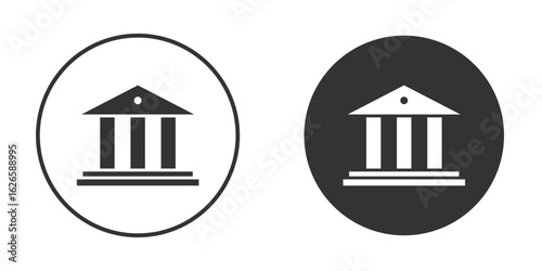 Courthouse icon logo design illustration template. Solid Style