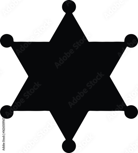 Silhouette sheriff star badge western law enforcement vector Illustrator