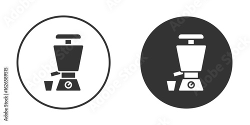 Cold pressed juicer icon logo design illustration template. Solid Style