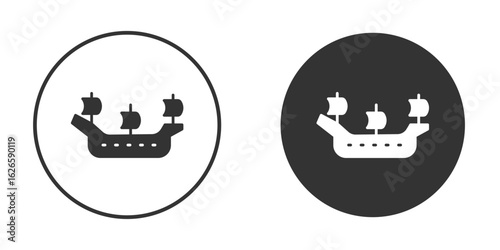 Caravel icon logo design illustration template. Solid Style