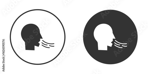 Breath icon logo design illustration template. Solid Style